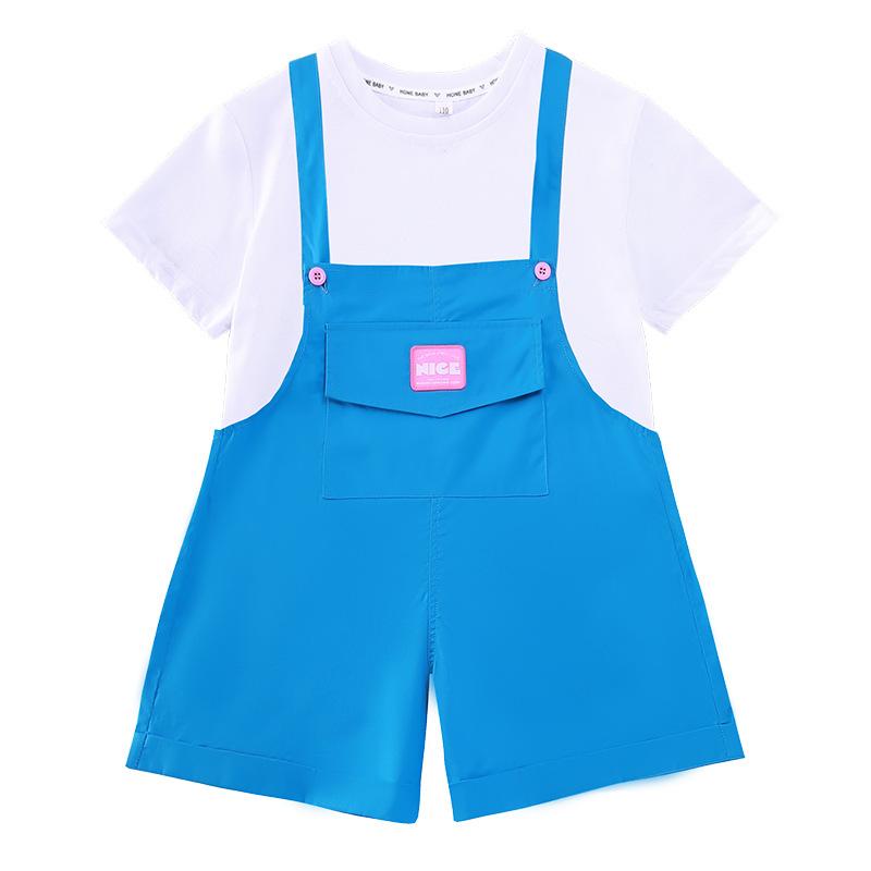 キッズ オーバーオール ショートパンツ セットアップ 男の子 女の子 カラー サロペット 子供 ダンス ウ..