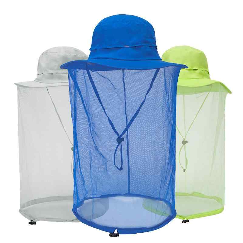 帽子 レディース 虫除けネット付き ハット 紫外線対策 UVカット つば広 日よけ帽子 漁師帽 テンガロン..