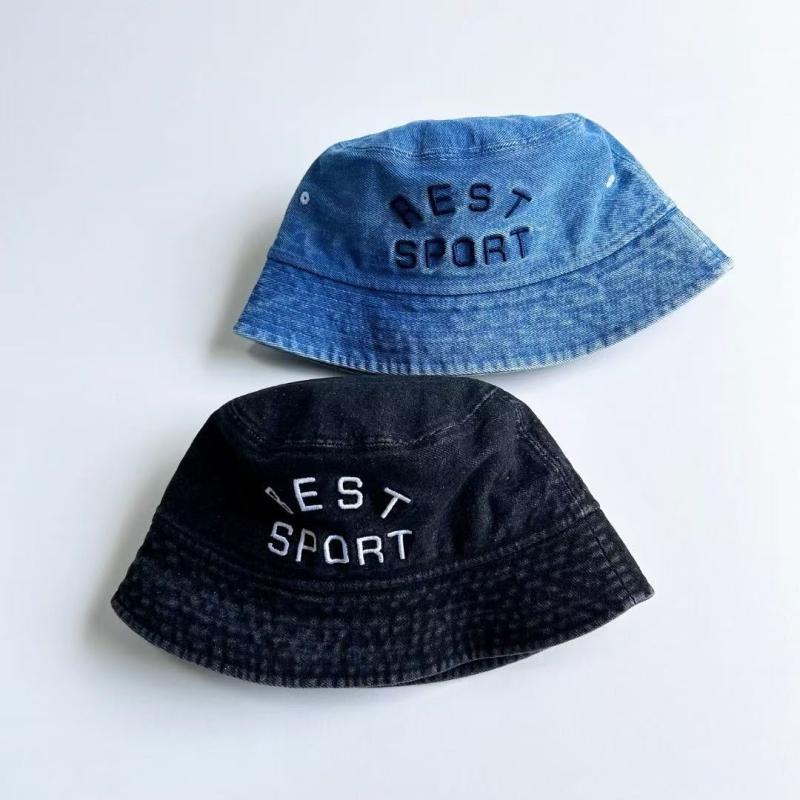 帽子 レディース デニム 漁夫帽 バケットハット 日よけ帽子 アウトドア 英字刺繍 ブラック デニムブルー 春夏 オールシーズン 綿(4)