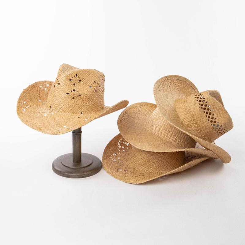 麦わら帽子 男女兼用 ワイドブリム ラフィア草 手編み UVカット 日よけ帽子 アウトドア 旅行 春夏 クラ..