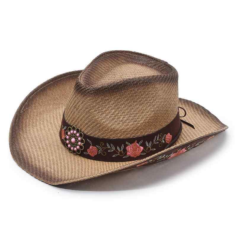 帽子 レディース メンズ 麦わら帽子 デニム カウボーイハット チロリアンハット テンガロンハット 薔薇..