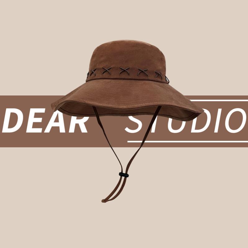 帽子 レディース カウボーイハット テンガロンハット 日焼け止め 紫外線対策 つば広 春秋 黒 紺 茶色 ..