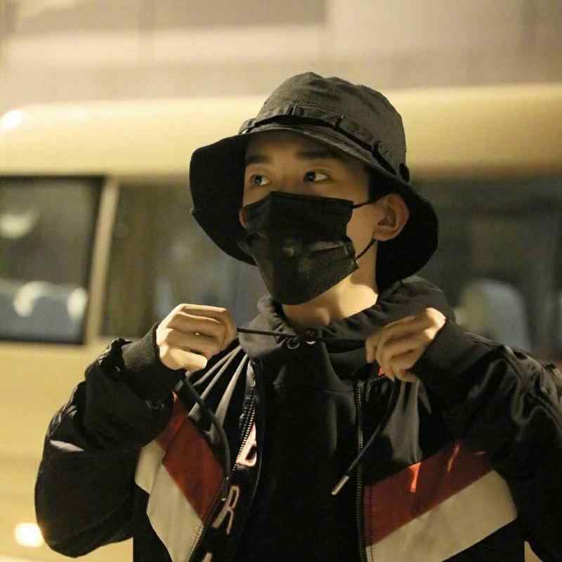 バケットハット 男性用 帽子 アウトドア ストリート ダンス ヒップホップ 原宿系 防風 紐付き 黒 ブラック ベージュ グレー(4)