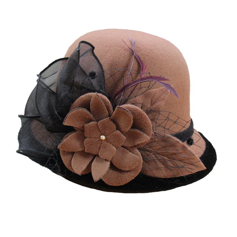 帽子 レディース 秋冬 エレガント 礼帽 花柄 メッシュ 網 大つば ハット ファッション アウトドア 円形..