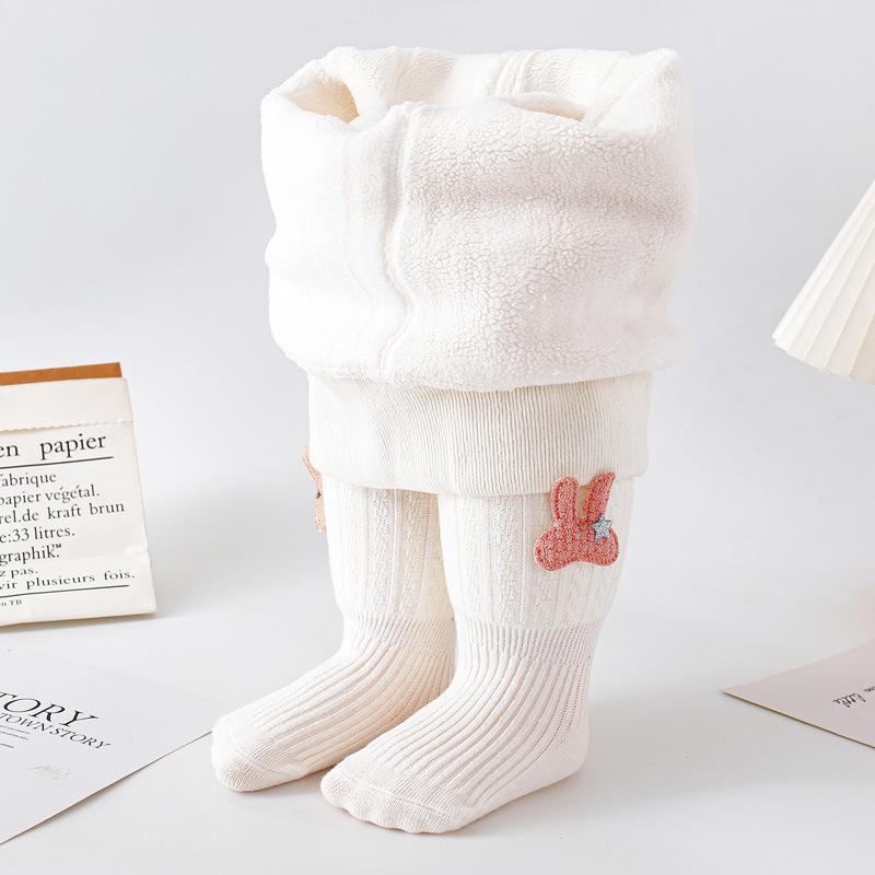 子供用レギンス 裏起毛 厚手 一体型 子供用タイツ 秋冬 保温 ベビー用連体レギンス 女の子 ガールズ 無地 コットン XS S