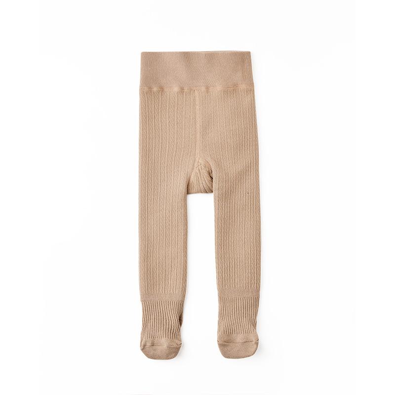 子供用タイツ 女児 ベビー 厚手 裏起毛 あったか コットン 伸縮性 ストライプ かわいい 冬 73-120cm