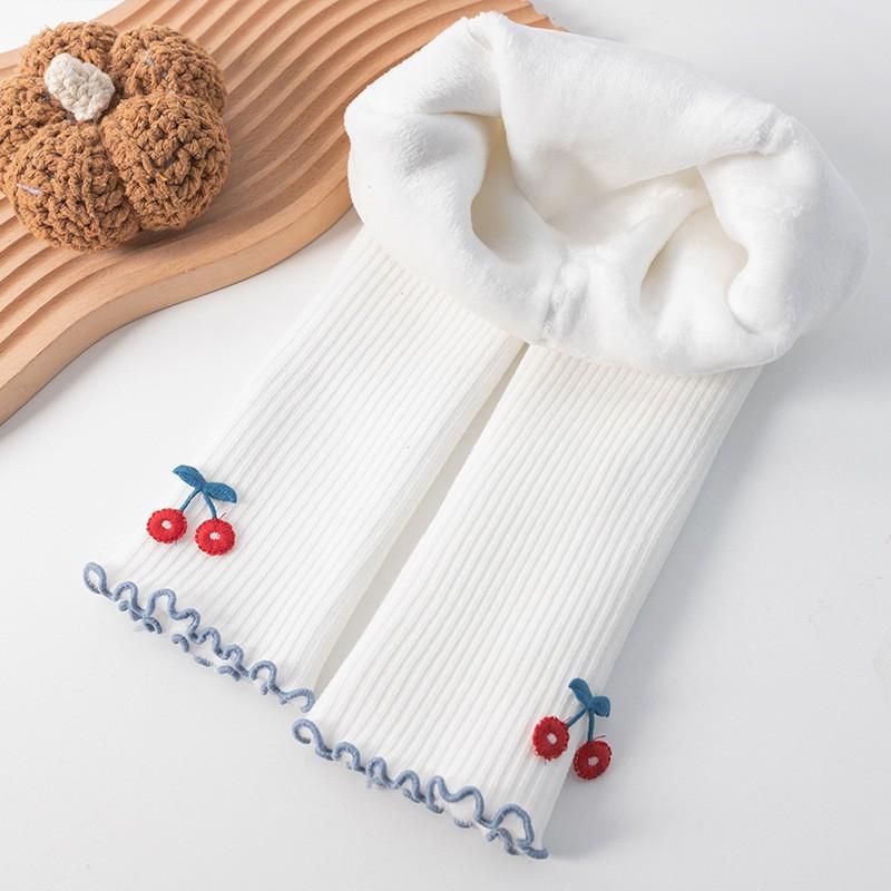 レギンス キッズ 女の子 裏起毛 秋冬 カートゥーン チェリー柄 かわいい 子供服 9分丈 メロウフリル コ..