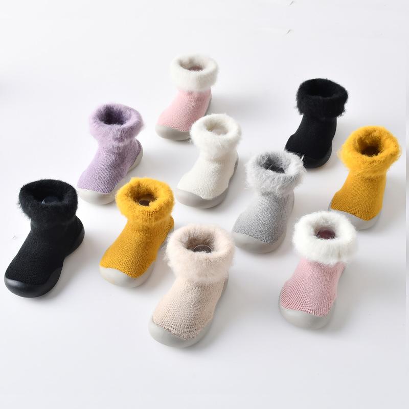 靴下 ベビー 厚手 裏起毛 キッズ 滑り止め付き ショートソックス 子供用 暖かい ルームソックス 幼児 ..