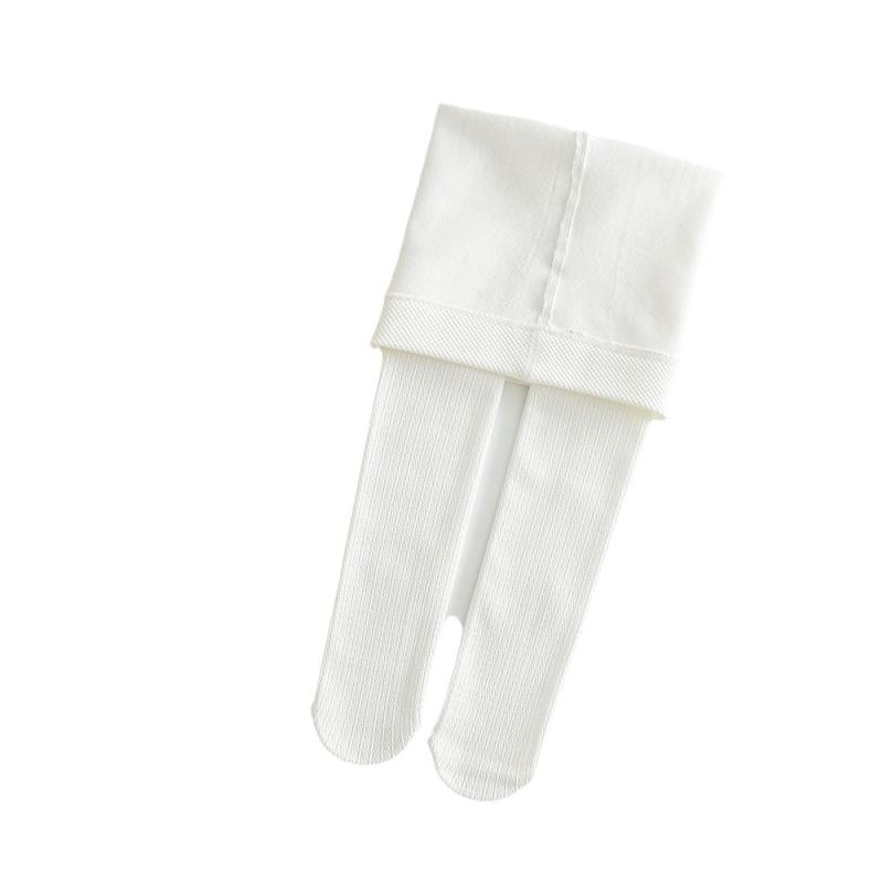 キッズ用レギンス タイツ 秋冬 女児 提花 フリース 裏起毛 あったか 子供服 スパッツ 無地 ホワイト ブ..