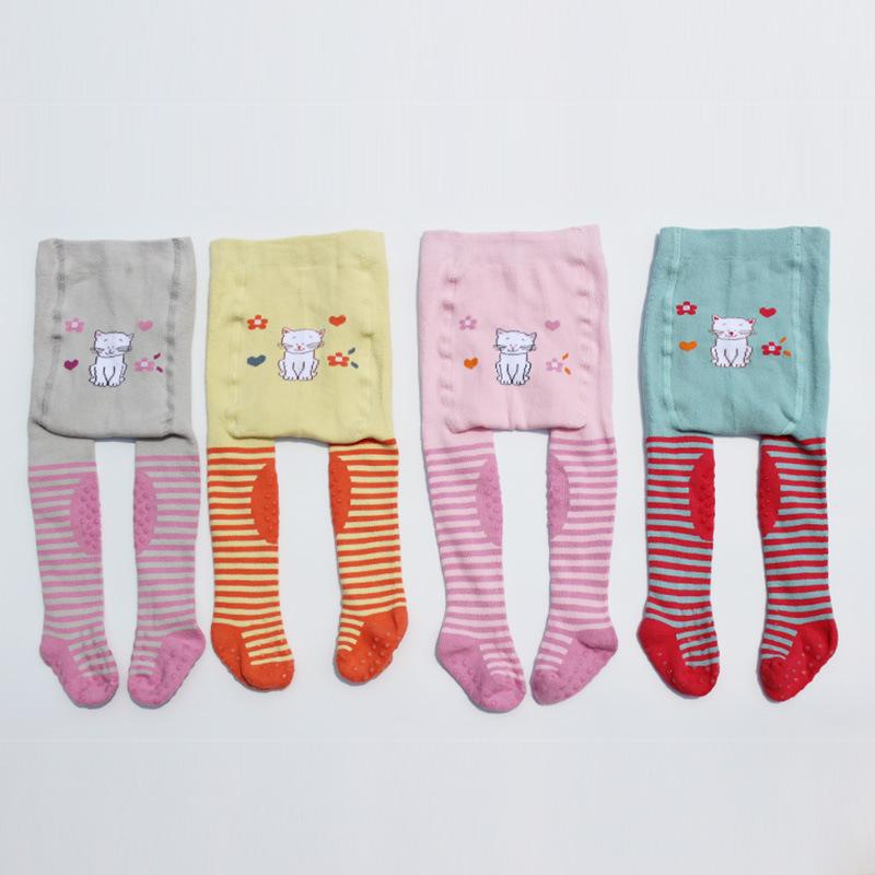 靴下 キッズ ベビー 秋冬 保温 快適 弾力 厚手 精梳綿 毛圈 ズボン 滑り止め付き(x2)