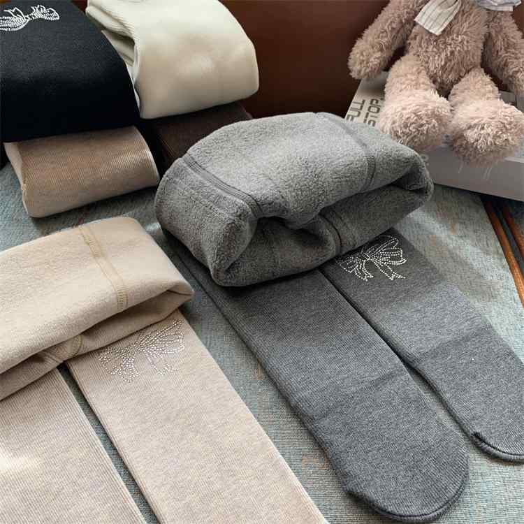 靴下 キッズ 女の子 裏起毛 タイツ 厚手 冬 プリンセス ロリータ風 スパッツ 蝶結び 無地 M L XL XXL ..