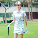 ゴルフウェア レディース 半袖ポロシャツ Tシャツ スポーツウェア トップス 吸湿速乾 ストレッチ 伸縮性 春 白×水色 白×ピンク系(x2)