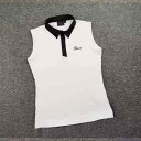 ゴルフウェア レディース 半袖Tシャツ ノースリーブ ゴルフシャツ 韓国風 スタイリッシュ 細見え ストレッチ 竹繊維 伸縮性 普段使い アウトドア 白 黒