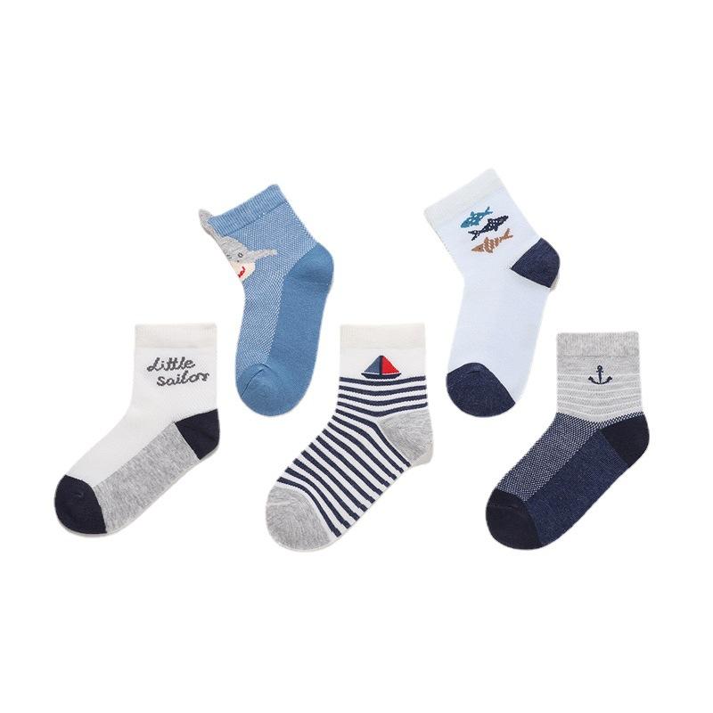 靴下 キッズ 男の子 子供 中筒 薄手 綿 メッシュ 通気性 春夏 ボーイズソックス