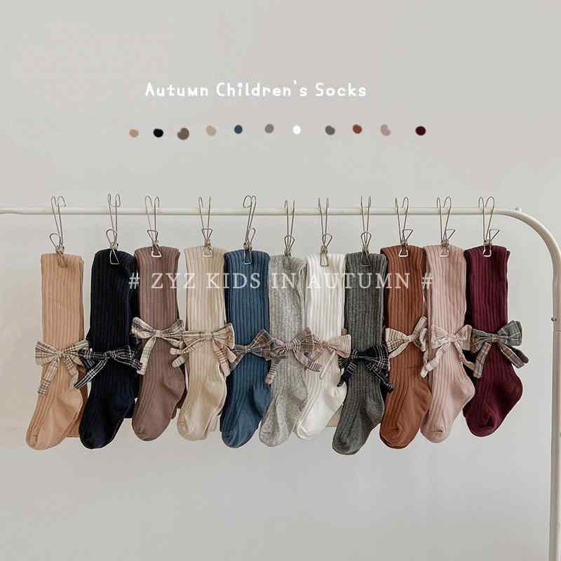 キッズ タイツ 春秋冬 綿 格子柄 ストライプ リボン 女の子 女児 子供用 ベビーピンク ワインレッド ブ..