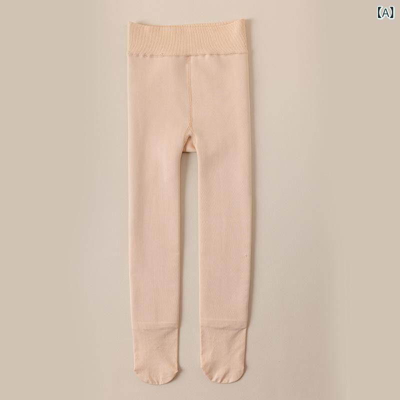 靴下 キッズ 女の子 タイツ 光沢 あったか 厚手 冬用 ストッキング ベージュ 白 黒 無地 伸縮性 95 100..