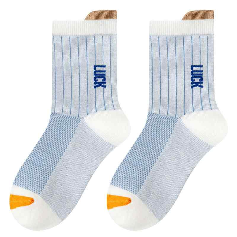 靴下 キッズ 春夏 子供 中大 メッシュ コットン ソックス 男の子 女の子 リブ 英字 スポーツ 薄手 通気..