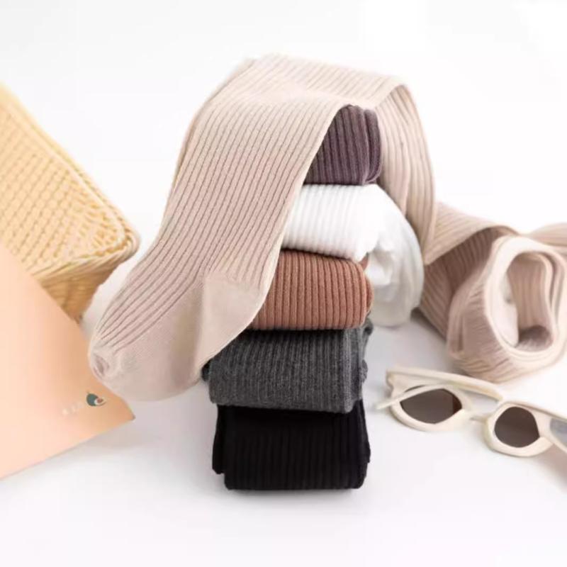 子供服 レギンス 女の子 抗ピリング 精梳綿 縦リブ メラードカラー 女児 Mサイズ 95-110cm Lサイズ 110-120cm XLサイズ 120-135cm ホワイト 小麦色 チョコレート 深グレー ブラック カラメル