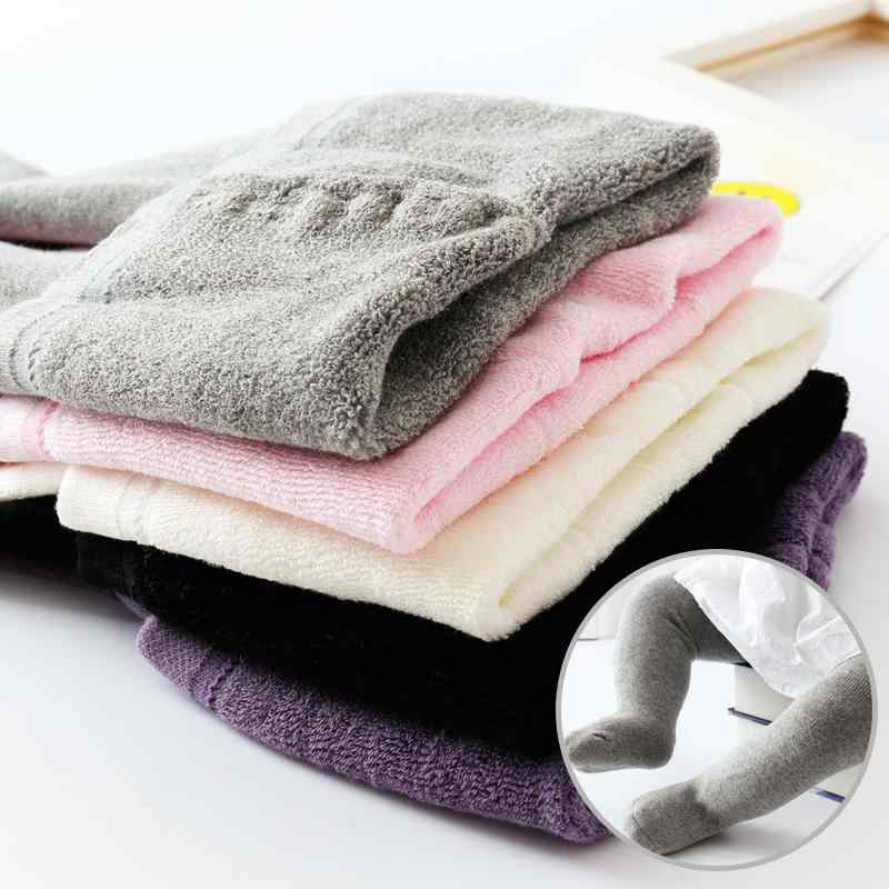 靴下 キッズ 女児 裏起毛タイツ 厚手 コットン 1歳 2歳 3歳 春秋冬 ホワイト グレー ピンク パープル レッド