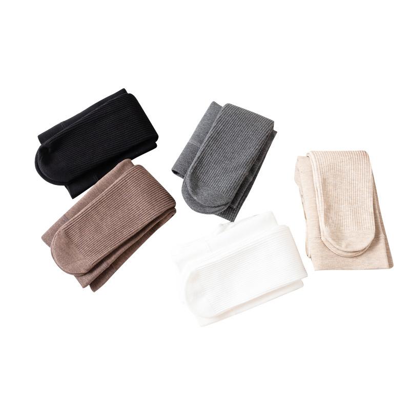 靴下 キッズ ガールズ 裏起毛 レギンス ストッキング グレー 90cm 100cm 110cm 中厚手 無地 綿 伸縮性 ..