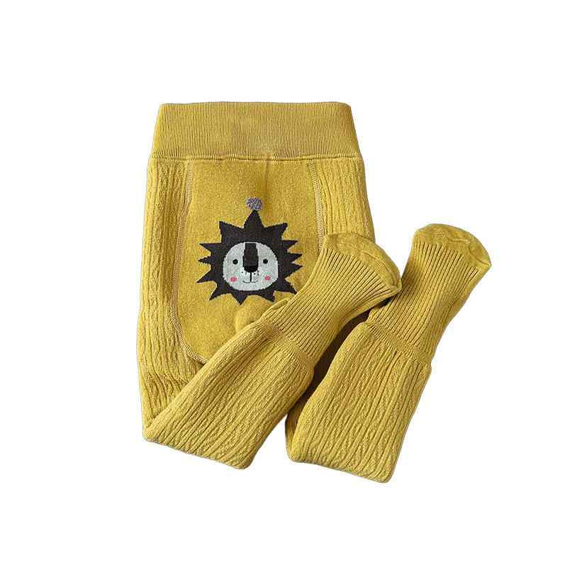 子供用レギンス・タイツ 女の子 ベビー あったか裏起毛 厚手 冬用 アニマル柄 かわいい 綿 中厚手 通園..