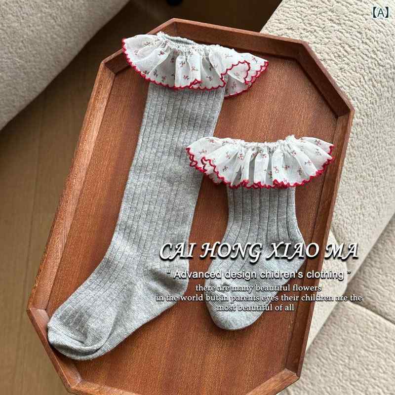 靴下 キッズ 女の子 子供服 綿 花柄 レース フリル 春夏 ミドル丈 ショート丈 かわいい