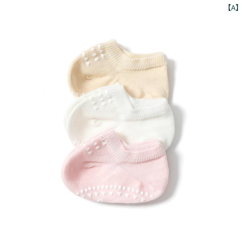 靴下 ベビー 赤ちゃん 滑り止め付き ルームソックス 子供 春秋 室内 クロール 練習用 薄手 ショートソ..