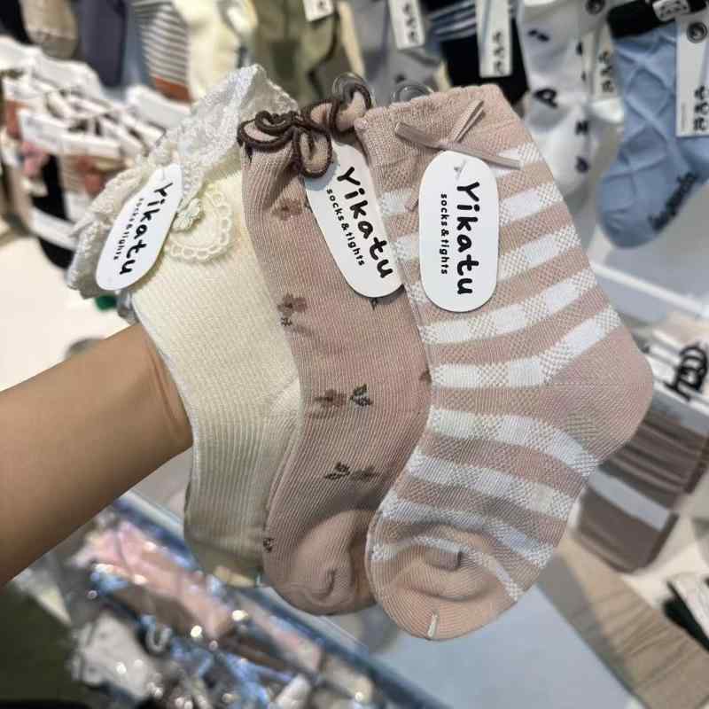 靴下 キッズ 子供用 ソックス コットン かわいい 女の子用 アクセサリー付き sサイズ mサイズ lサイズ ..