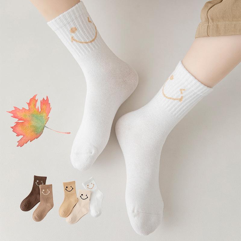 靴下 キッズ 春秋 中筒丈 ソックス 綿 混紡 男の子 女の子 無地 かわいい 通気 吸汗 カートゥーン 子供 幼稚園 保育園 小学生(x2)