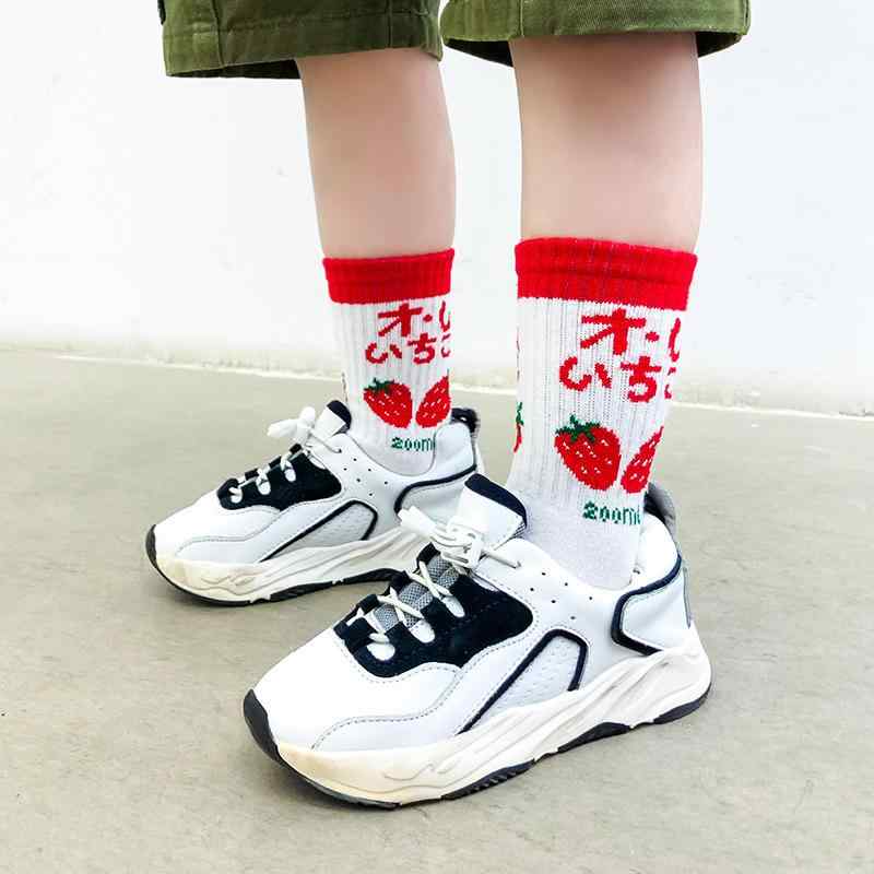 靴下 キッズ 子供 春秋 スポーツ ソックス アルファベット 男の子 女の子 中筒 精梳綿 薄手 4足セット