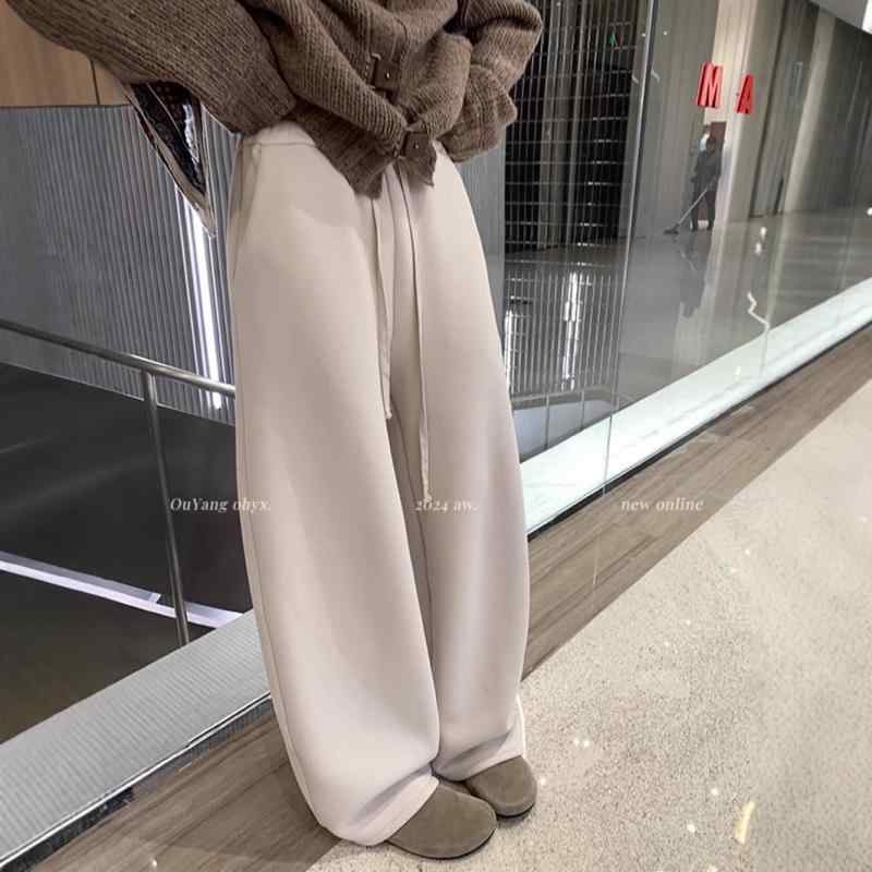 パンツ レディース 秋冬 加厚 リラックスパンツ ワイドレッグパンツ ストレートパンツ イージーパンツ ..