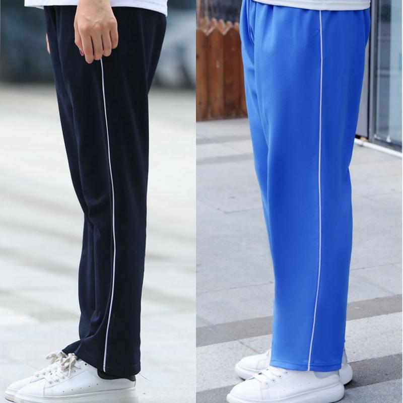 パンツ スクール 男女兼用 子供 大人 ジャージ ズボン 小学生 中学生 高校生 ライン ストレート 裾ゴム..