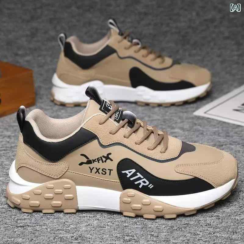 スニーカー メンズ 男性用 運動靴 普段履き 厚底 滑り止め ローカット 衝撃吸収 クッション性 カジュアル 街歩き ランニング 春秋冬 黒 ブラック系