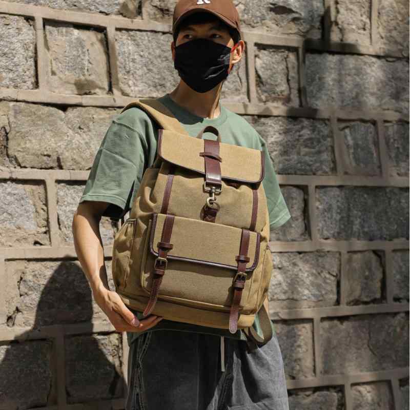 リュック 男性用 アウトドア 大容量 耐摩耗性 防水 撥水 スポーツ バッグ 登山 ハイキング 旅行 キャンプ 遠足 鞄 コーヒー色 黒 カーキ 緑