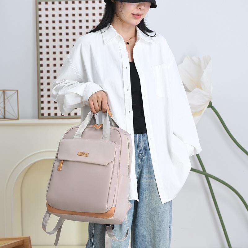 リュック レディース メンズ バックパック デイパック 撥水 ポリエステル 無地 シンプル カジュアル 旅行 通勤 通学 A4 14インチ PC収納可能 軽量 グレー グリーン ブルー カーキ ピンク ブラック