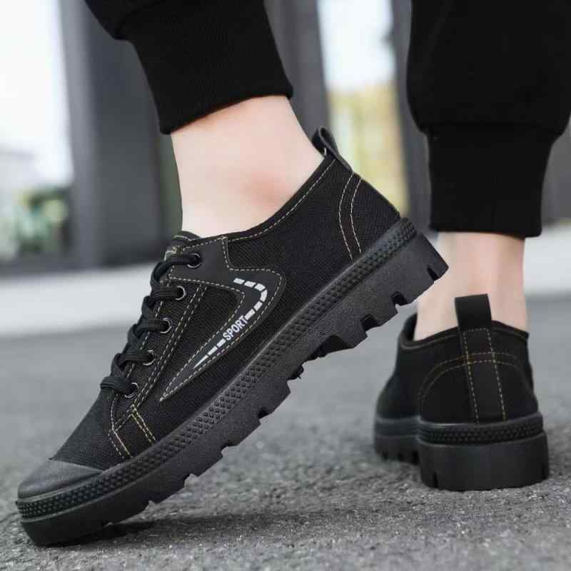 ブーツ メンズ 男性用 ワークブーツ アウトドアシューズ カジュアルシューズ 軽量 登山靴 防滑 耐摩耗性 ラウンドトゥ ローヒール 黒色 焦げ茶色 キャンバス プラスチック 春3