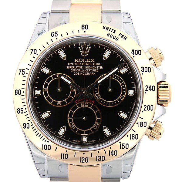 【ポイント2倍！5/9〜5/16 23:59まで】ロレックス　ROLEX　デイトナ　Ref.116523　K18コンビ　ブラック　自動巻　 ニューバックル　新品