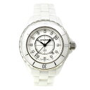 シャネル　CHANEL　J12　33mm　H1628　ホワイトセラミック　12Pダイヤ　USED　中 ...