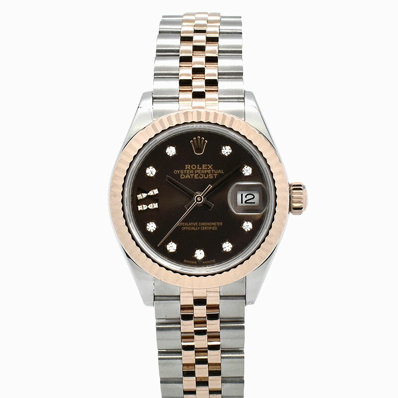 【外装仕上げ済み】ロレックス　ROLEX　デイトジャスト 28　Ref.279171G　IXダイヤ　チョコレートブラウン　USED　中古【レディース】