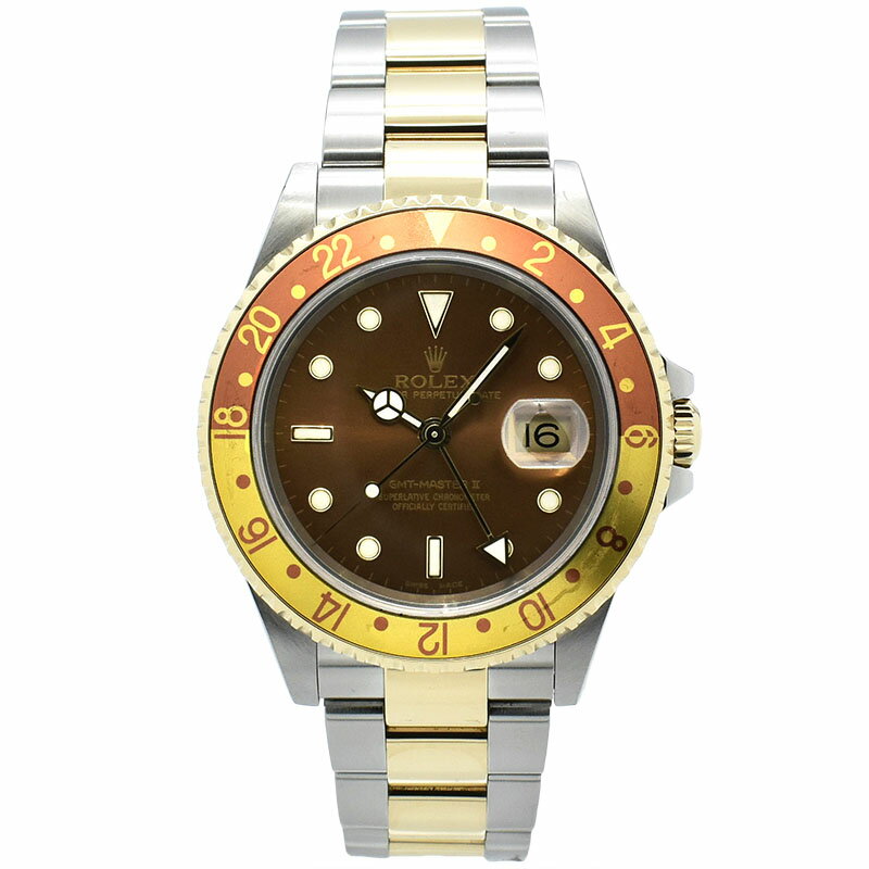 【国際保証書有り】ロレックス　ROLEX　GMTマスター2　Ref.16713　ブラウン　K番　40mm　USED　中古