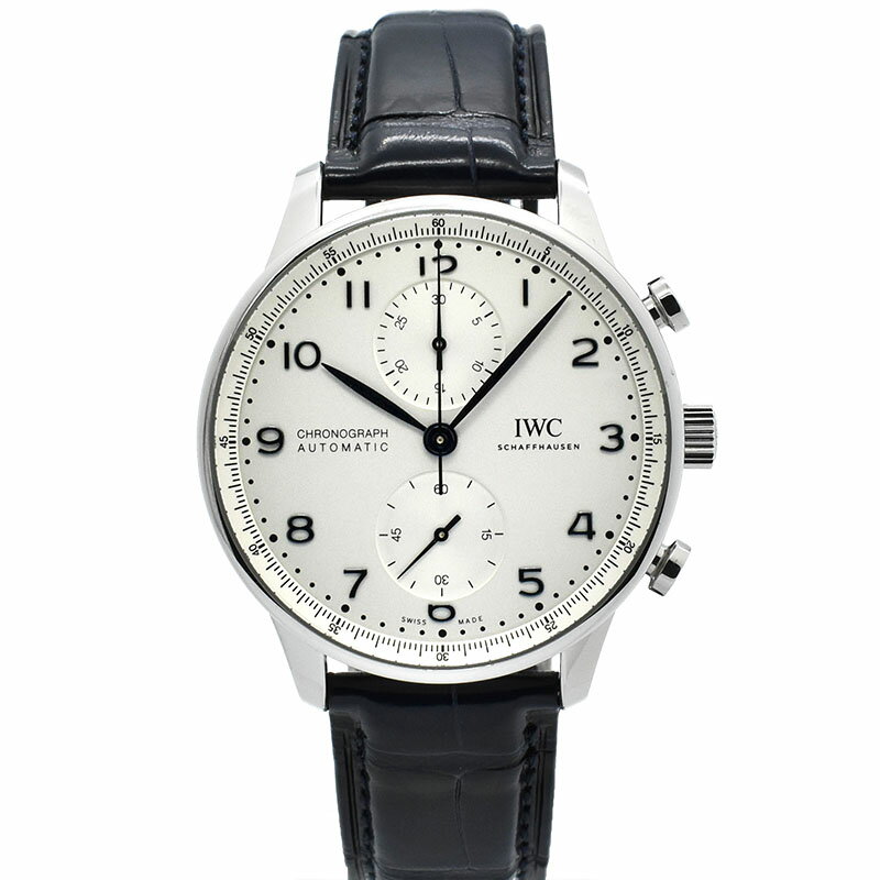 【国際保証書有り】IWC　ポルトギーゼ クロノグラフ　IW371605　シルバー　青針　41mm　USED　中古