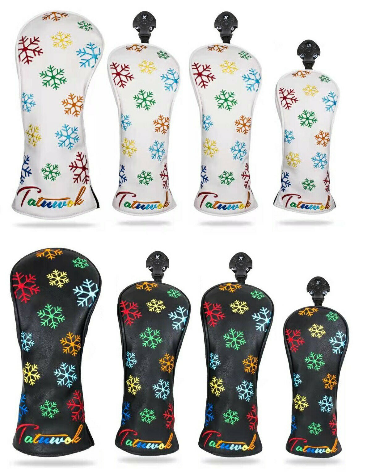 ゴルフ ヘッドカバー ドライバー440cc 460cc 用 カバー ウッド カバー ユーティリティ UT カバー 4点セット 防水仕様 雪の花 送料無料