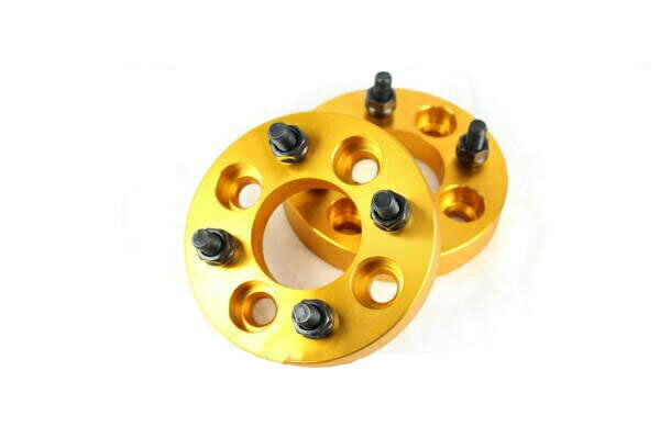 【沖縄・離島への配送不可】ハスラー MR#1S MR#2S ワイトレ 4H 2枚組 PCD100-1.25 25mm ワイドトレッドスペーサー (金)