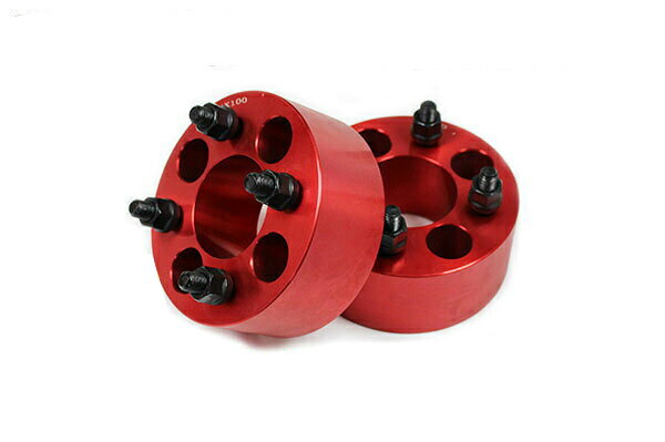 【沖縄・離島への配送不可】ワゴンRスティングレー MH23S MH#4S MH#5S ワイトレ 4H 2枚組 PCD100-1.25 50mm ワイドトレッドスペーサー (赤)