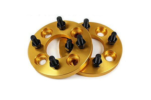 【沖縄・離島への配送不可】アクア NHP10 ワイトレ 4H 2枚組 PCD100-1.5 15mm ワイドトレッドスペーサー (金)