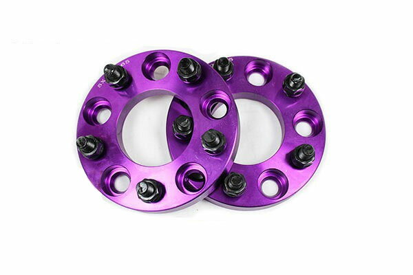 【沖縄・離島への配送不可】ワイドトレッドスペーサー 5穴 2枚組 PCD120.65 ボルトピッチ1/2X20 厚さ20mm パープル