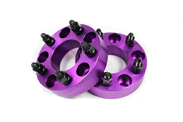 【沖縄・離島への配送不可】ワイドトレッドスペーサー 5穴 2枚組 PCD120.65 ボルトピッチ1/2X20 厚さ38.1mm パープル