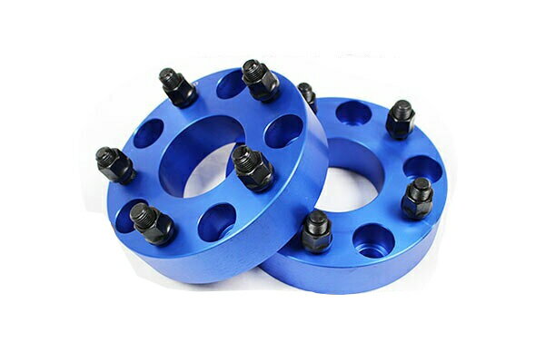 【沖縄・離島への配送不可】ワイドトレッドスペーサー 5穴 2枚組 PCD130 ボルトピッチM14X1.5 厚さ38.1mm ブルー