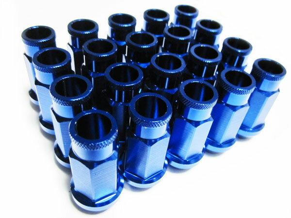 【沖縄・離島への配送不可】鍛造アルミ ホイールナット B ブルー 20個セット M12-P1.25 HEX19mm