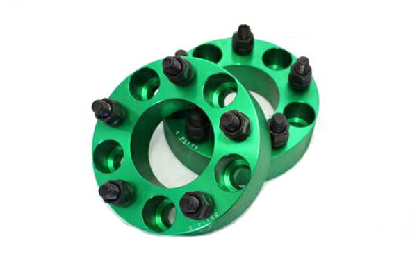 【沖縄・離島への配送不可】インプレッサ GU# ワイトレ 5H 2枚組 PCD114.3-1.25 40mm ワイドトレッドスペーサー (緑)